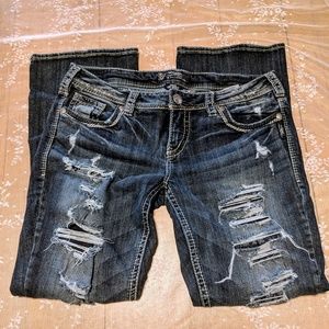 Distressed Silver jeans